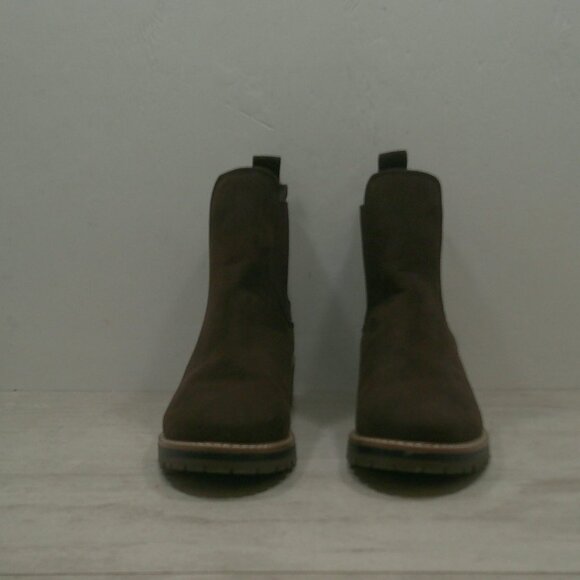 Kensie Klasse Chocolate Brown Faux Suede Chelsea Ankle Boot Lug Sole Size 10 M - Picture 2 of 12